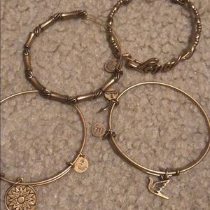 Alex and ani bracelets, all 4 come together